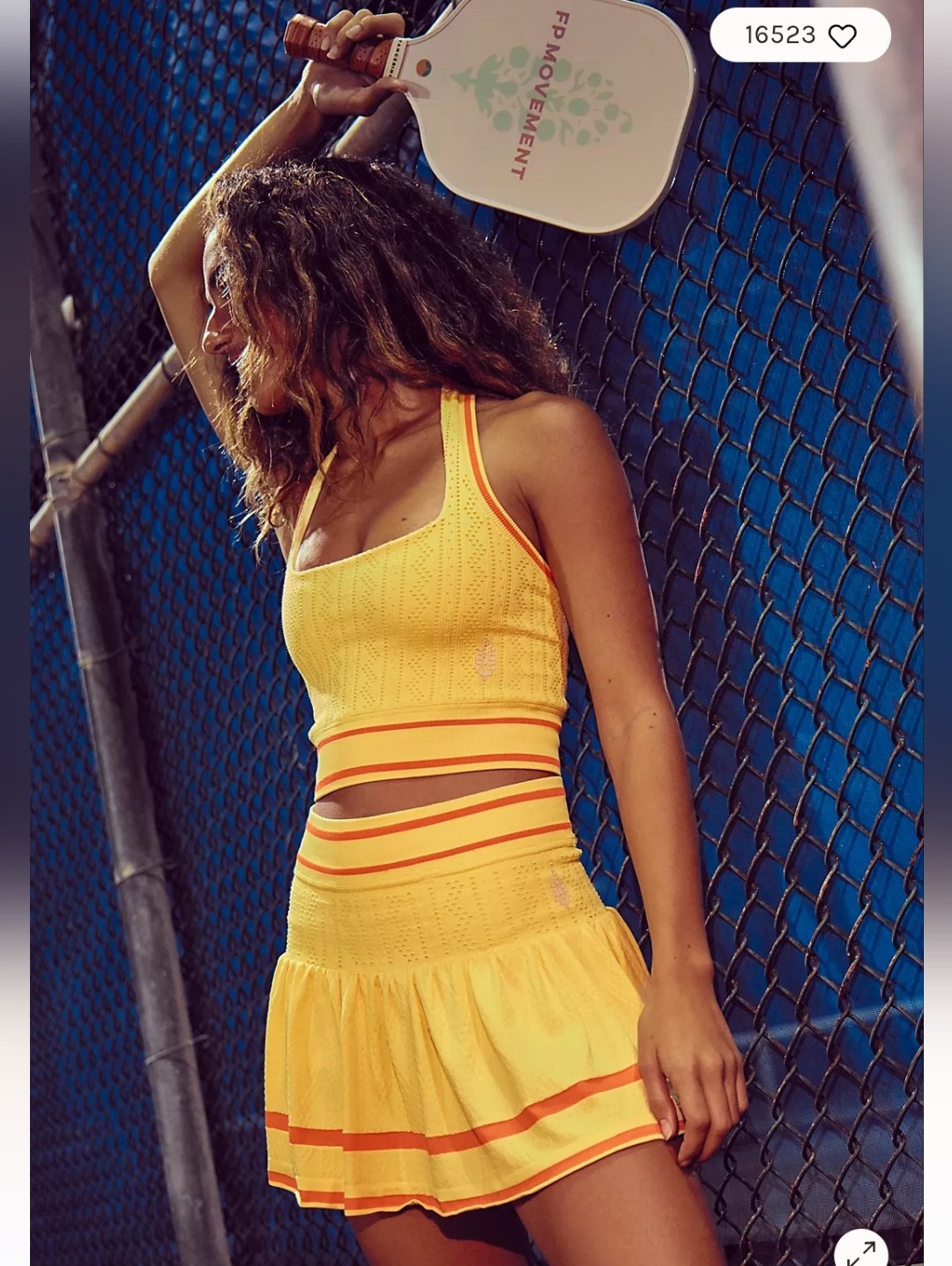 Nwt Free People Advantage Set Fp Movement Tennis Skirt &Top Set Yellow Msrp $98